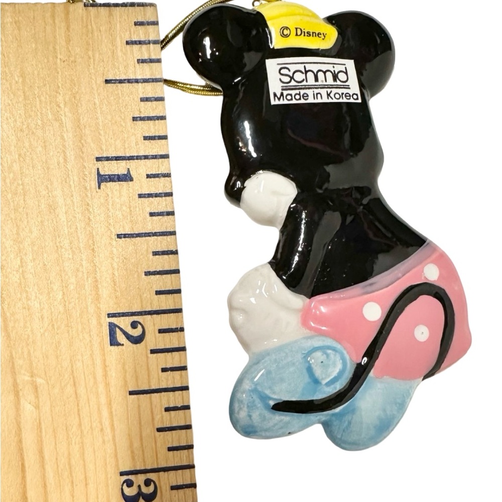 Disney RARE Schmid Minnie Mouse Christmas Ornament Ceramic Porcelain Figurine - Picture 5 of 6